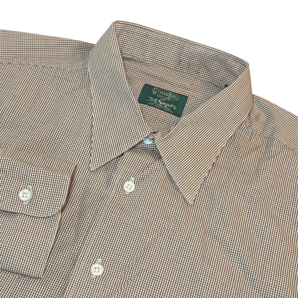Gitman Bros Siegel Mens L Tattersall Check Cotton Button Down Shirt Long Sleeve